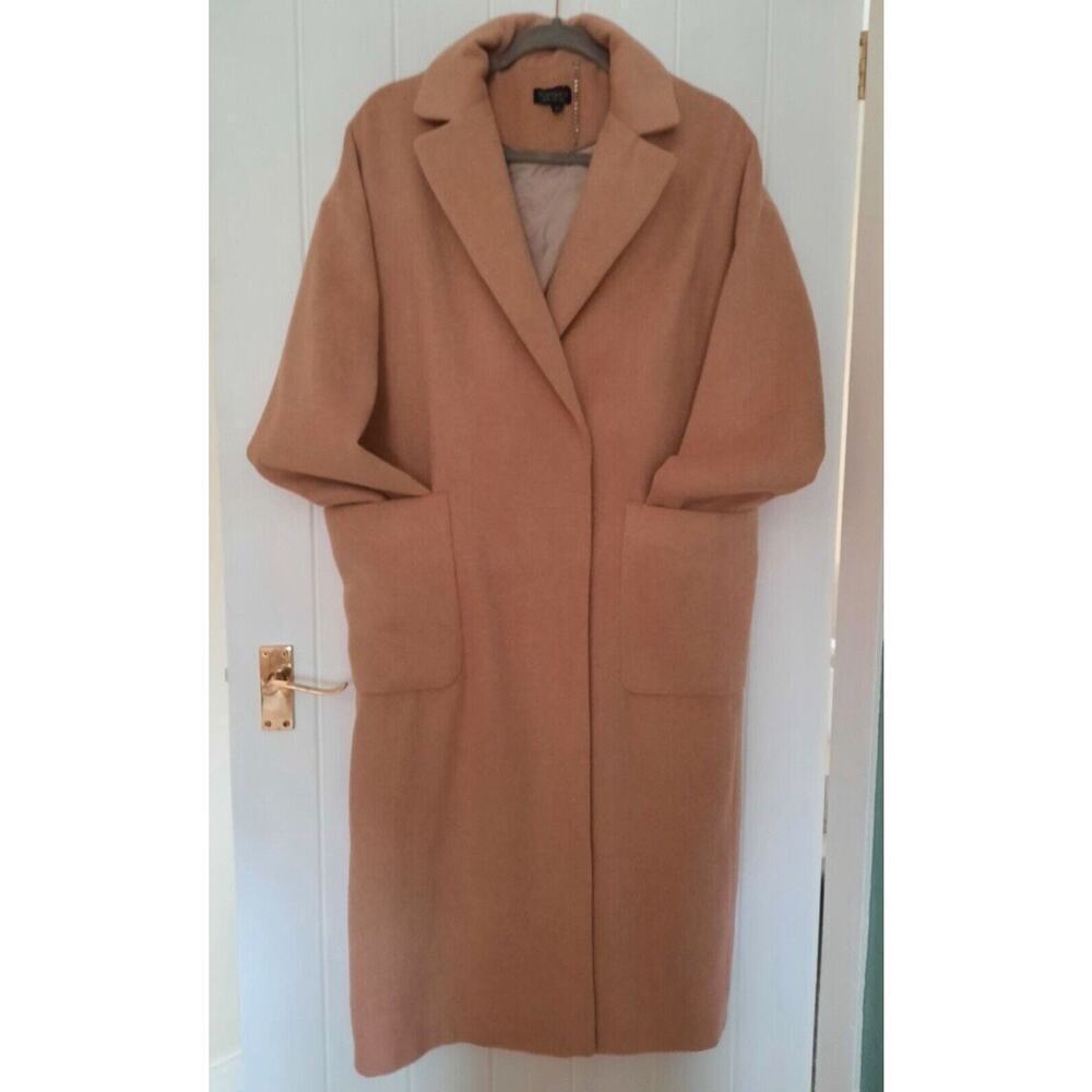 TOPSHOP Lily Soft‎ Pink Dusty Rose Tailored Chic Trench Duster Coat Size 6